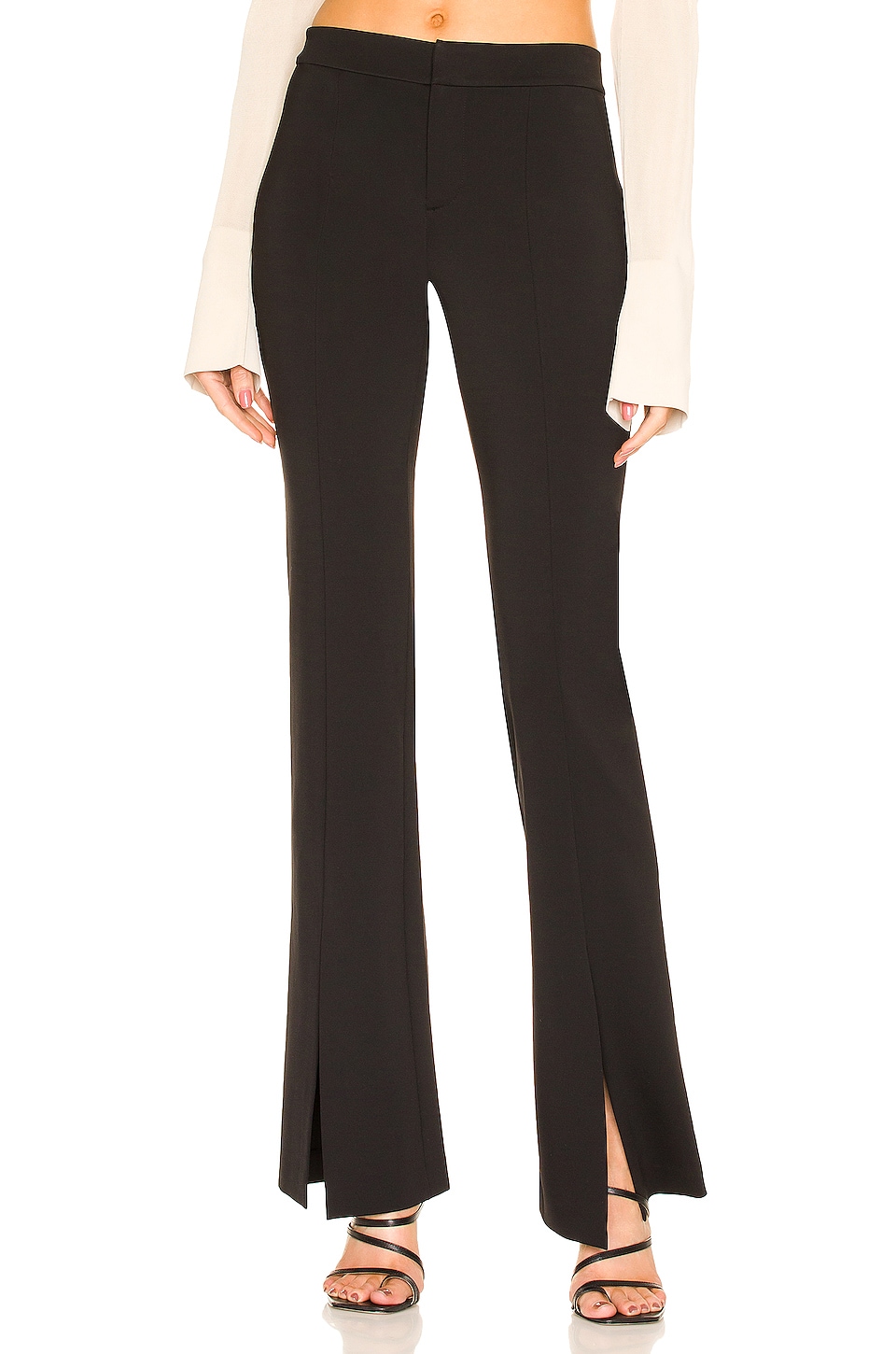 Alice + Olivia Walker Slim Slit Pants in Black | REVOLVE