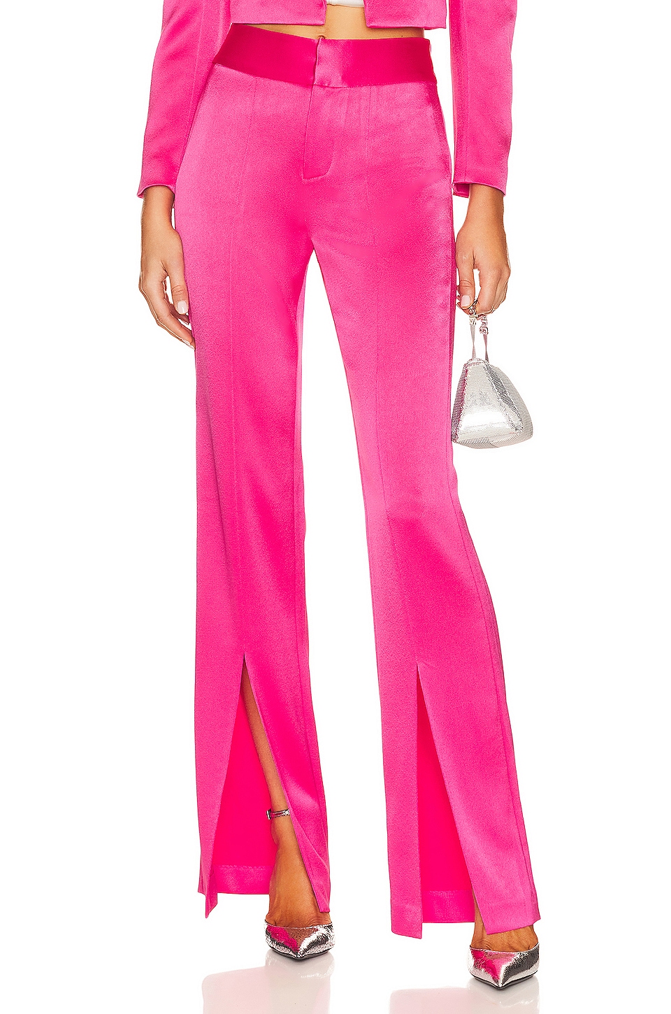 Alice + Olivia Jody High Waisted Front Slit Pant in Candy | REVOLVE
