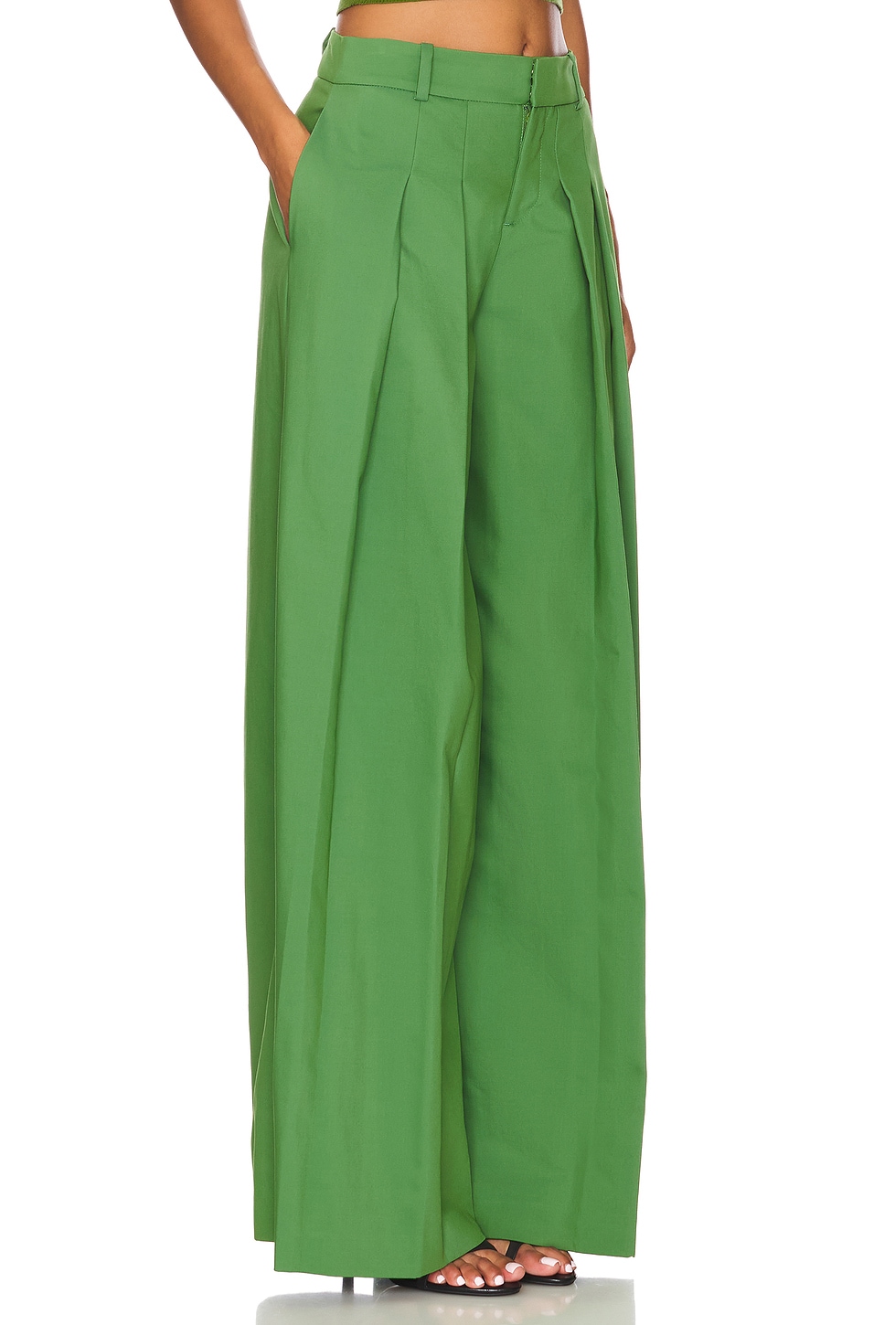 alice + olivia Blaire Ultra Low Rise Pleated Pant