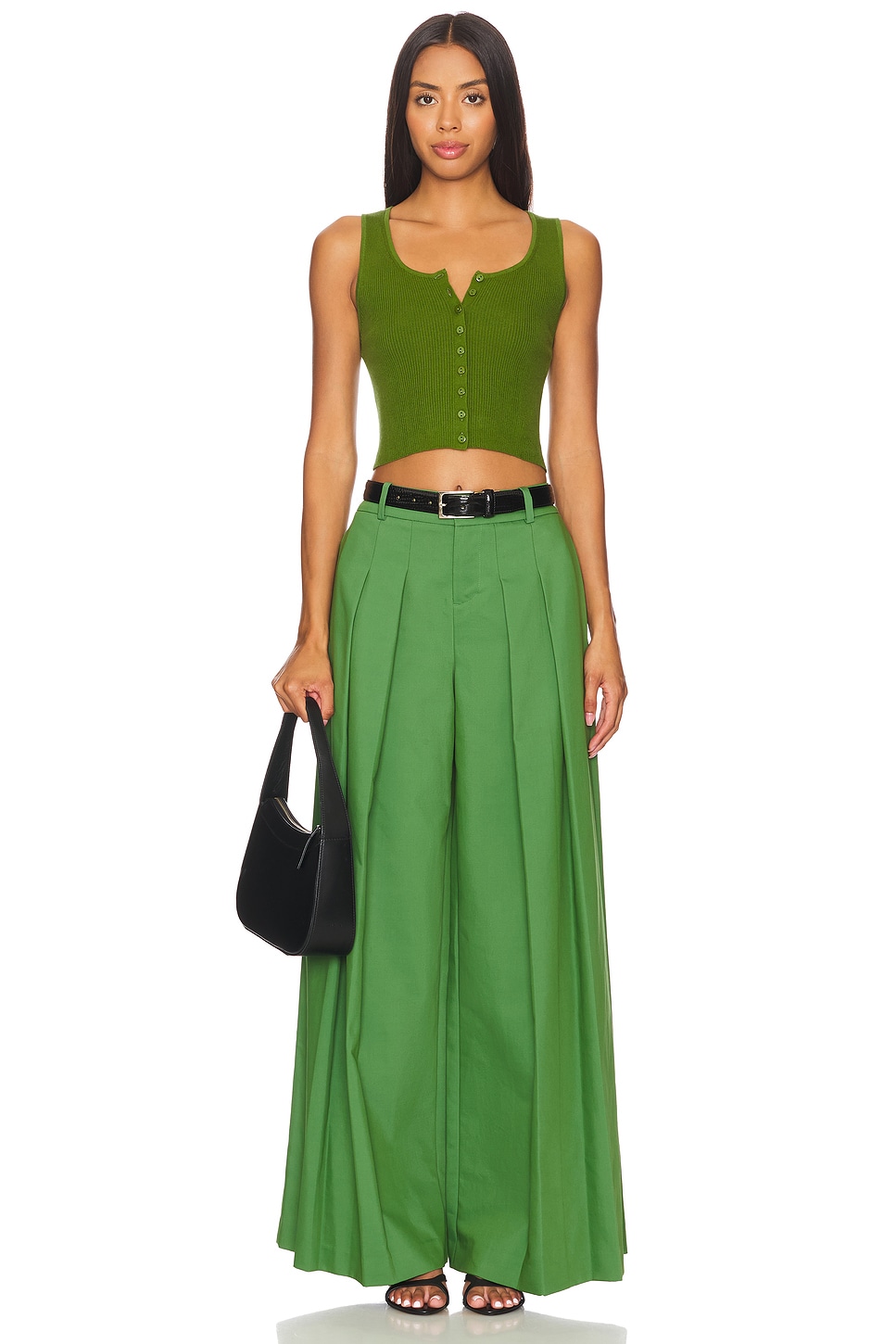 alice + olivia Blaire Ultra Low Rise Pleated Pant