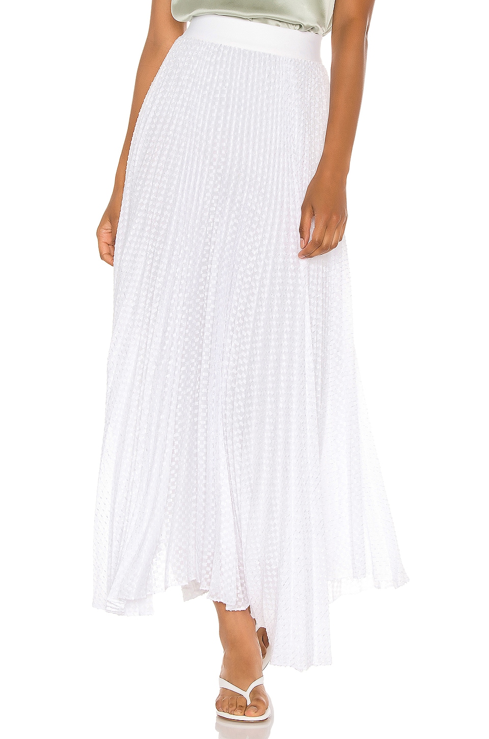Alice + Olivia Katz Midi Skirt in White | REVOLVE
