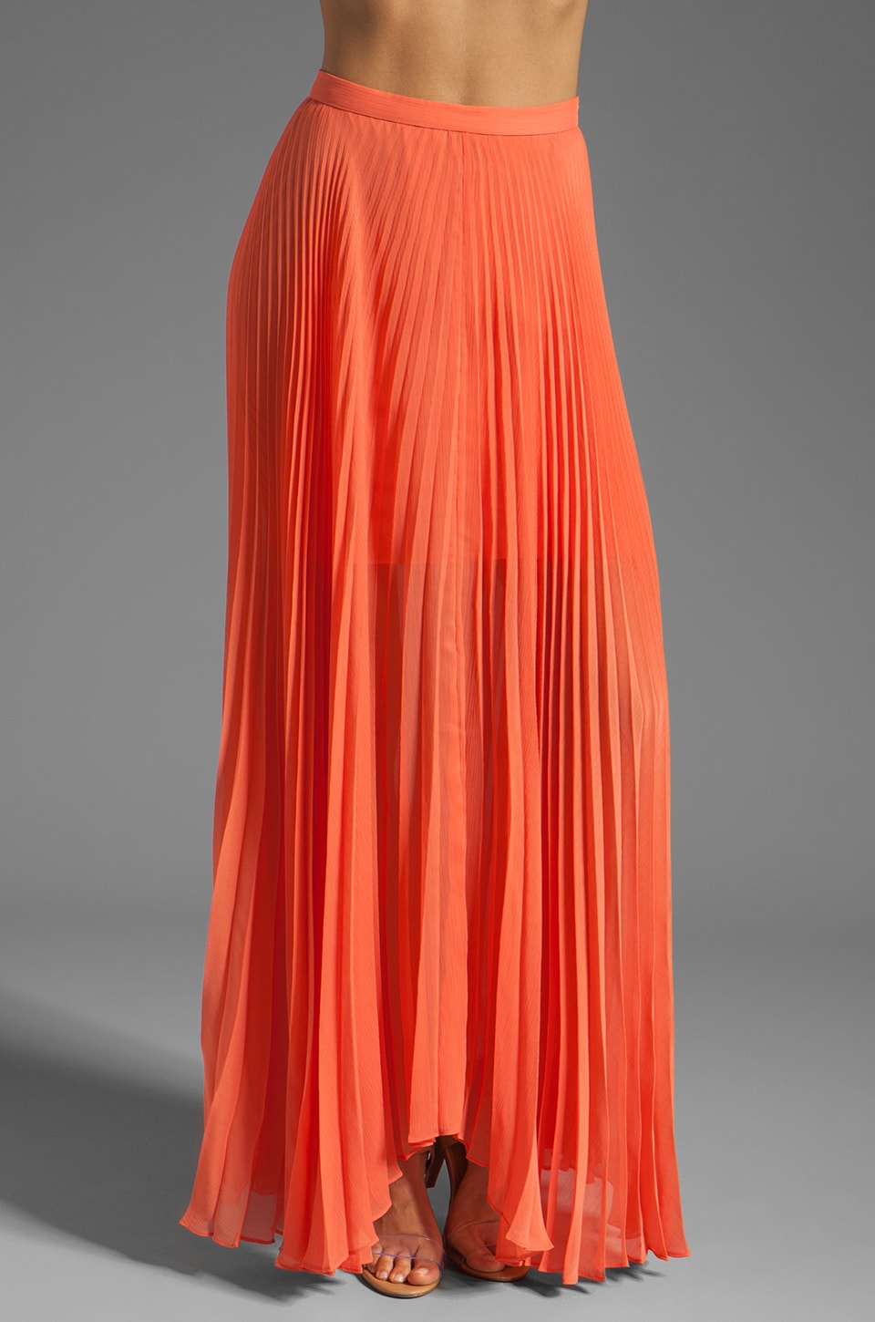 alice and olivia shannon pleated maxi skirt