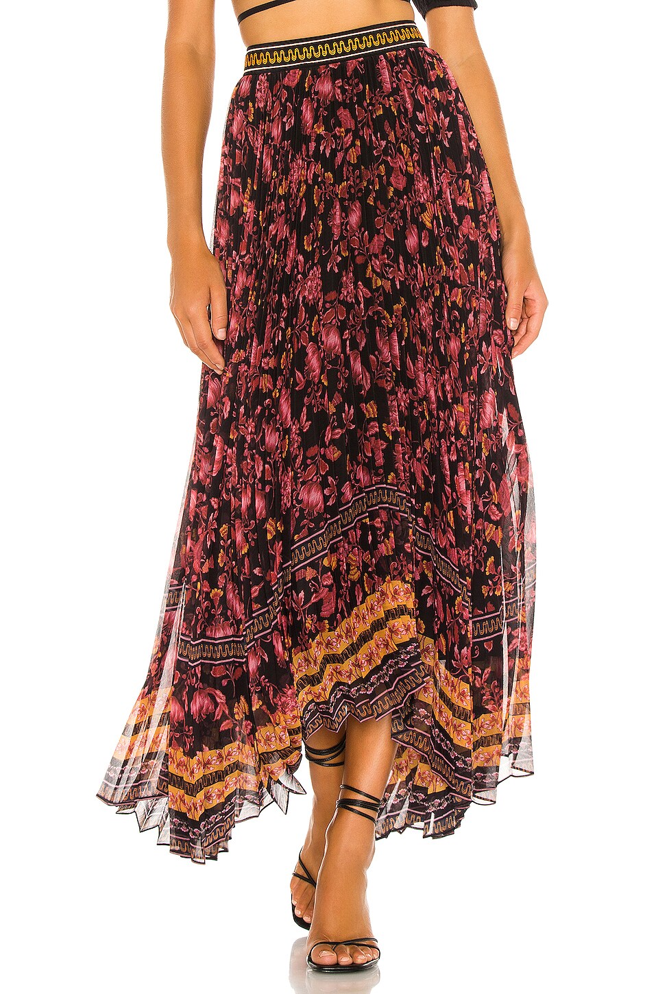 Alice + Olivia Katz Maxi Skirt in Fall Into You Black Multi | REVOLVE