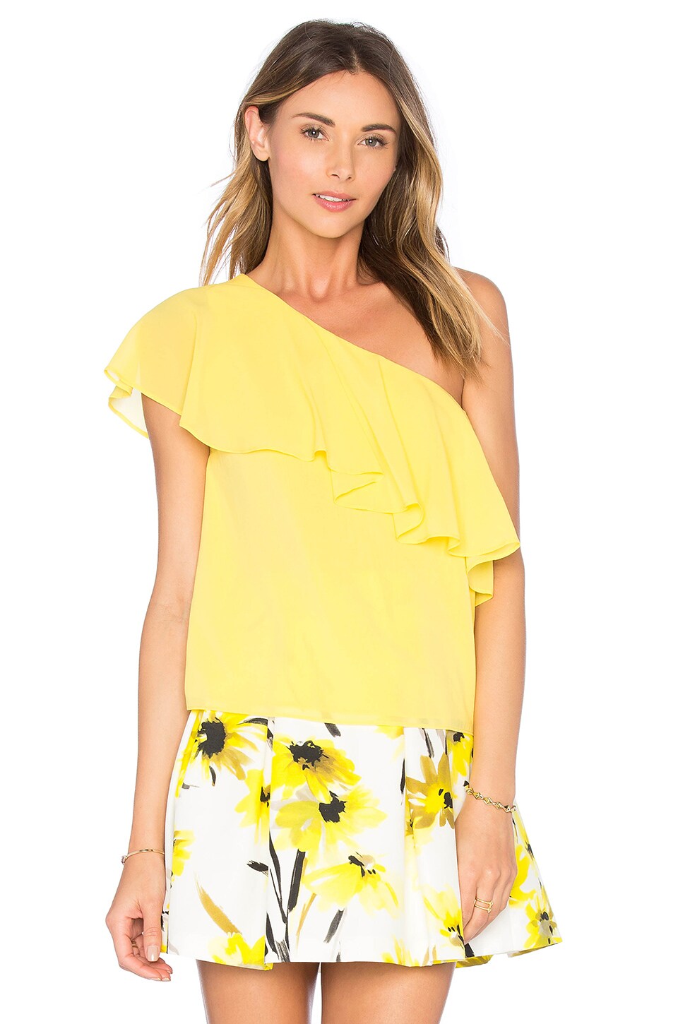 Alice + Olivia Izidora Top in Lemon