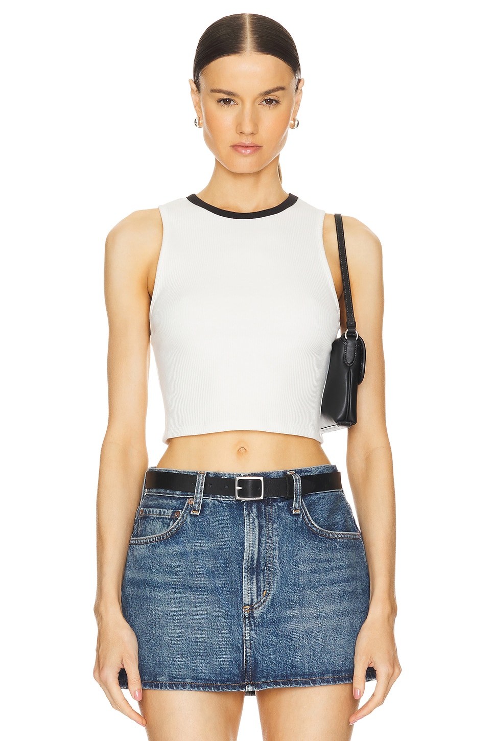 Alice 2024 & Olivia Floria Cut Out Crop Racerback Tank Top.