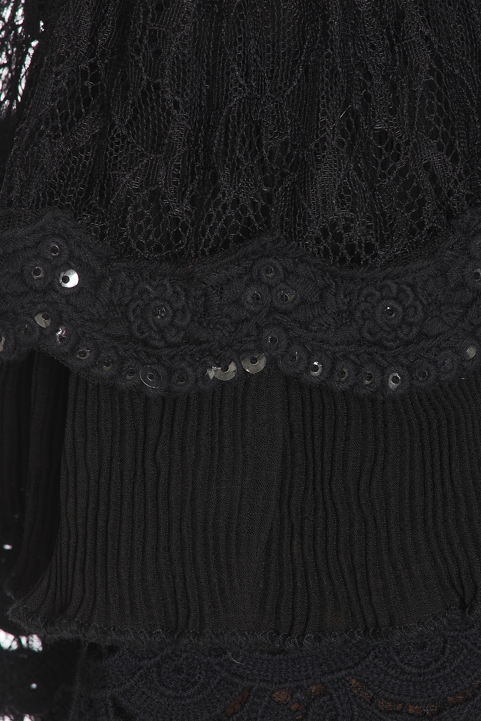 Alice + Olivia Delaina Long Sleeve Crop Top With Ruffle Cuff in