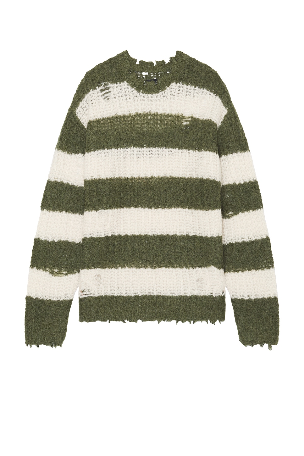ALLSAINTS Sid Crewneck Sweater in Khaki & White | REVOLVE
