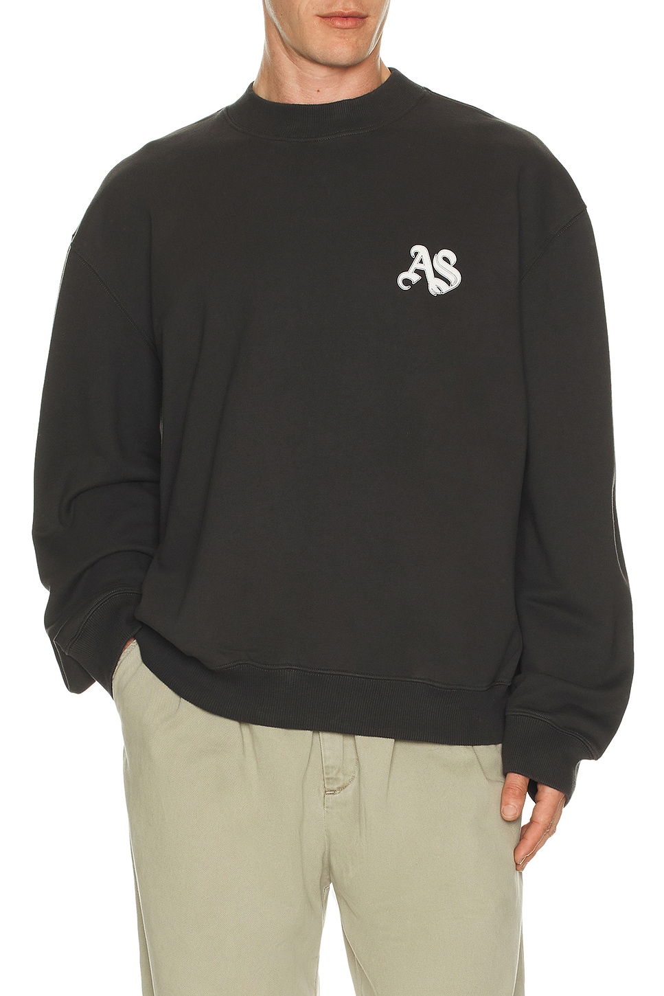 (取寄) オールセインツ メンズ アイコン クルー AllSaints men Icon Crew Washed Black ALLSAINTS Icon Crew Sweatshirt in Washed Black | REVOLVE