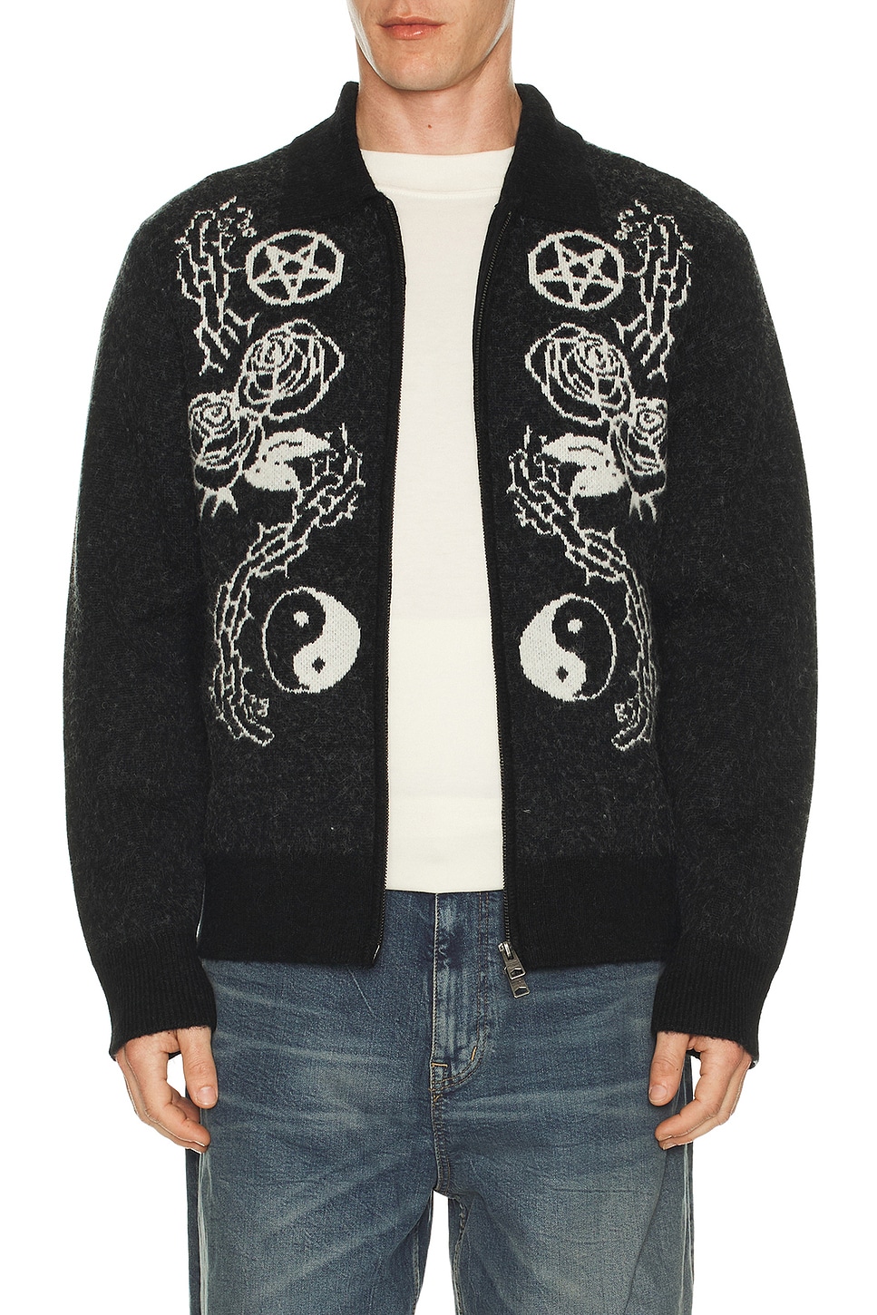 ALLSAINTS WARNER カーディガン - Cinder Black & White | REVOLVE