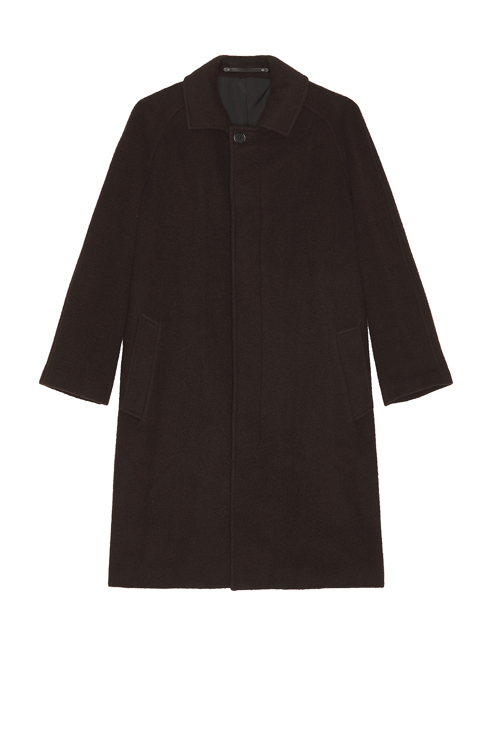 【美品】ALL SAINTS ロングコート 38 ウール シルク 綿 山羊 ALLSAINTS Duke Coat in Birch Brown | REVOLVE