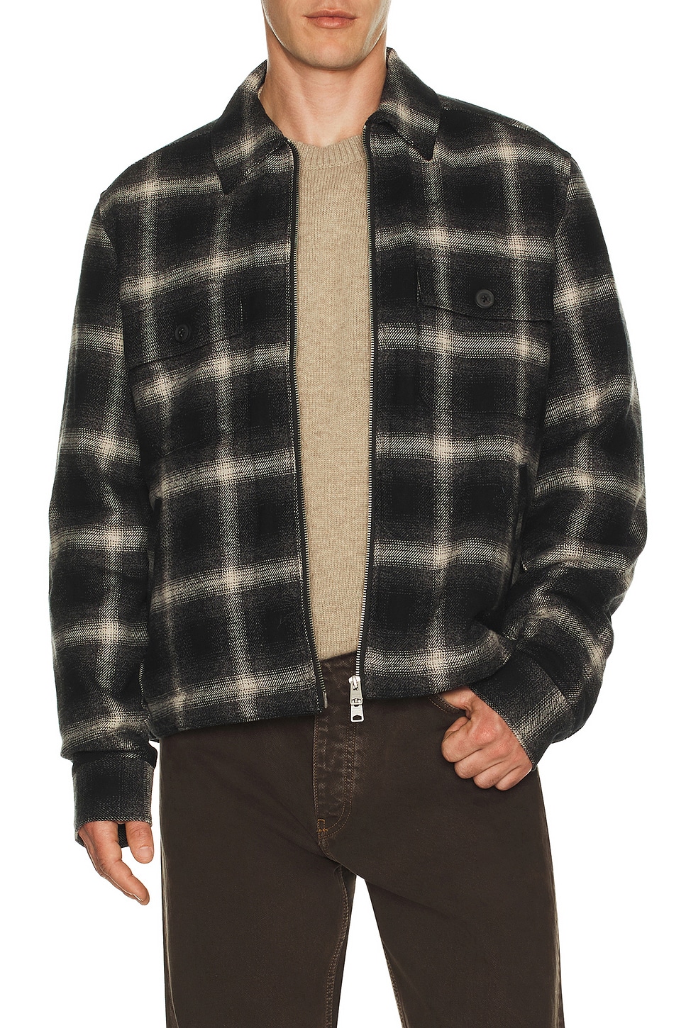 (取寄) オールセインツ メンズ バヨ シェルパ ジャケット AllSaints men Bayo Sherpa Jacket Black ALLSAINTS Bayo Sherpa Jacket in Black | REVOLVE