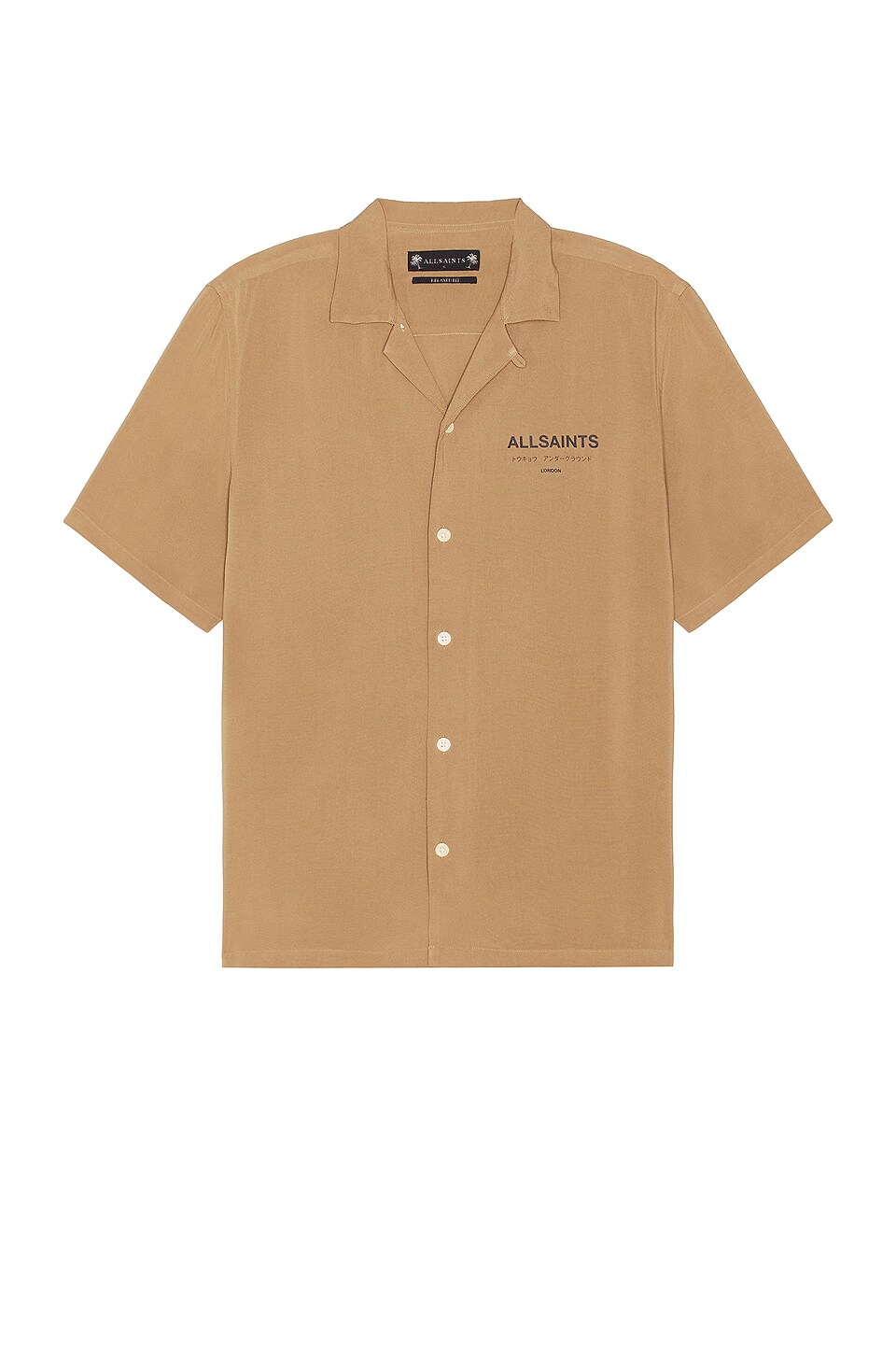 ALLSAINTS Underground Shirt in Khaki Brown & Jet Black