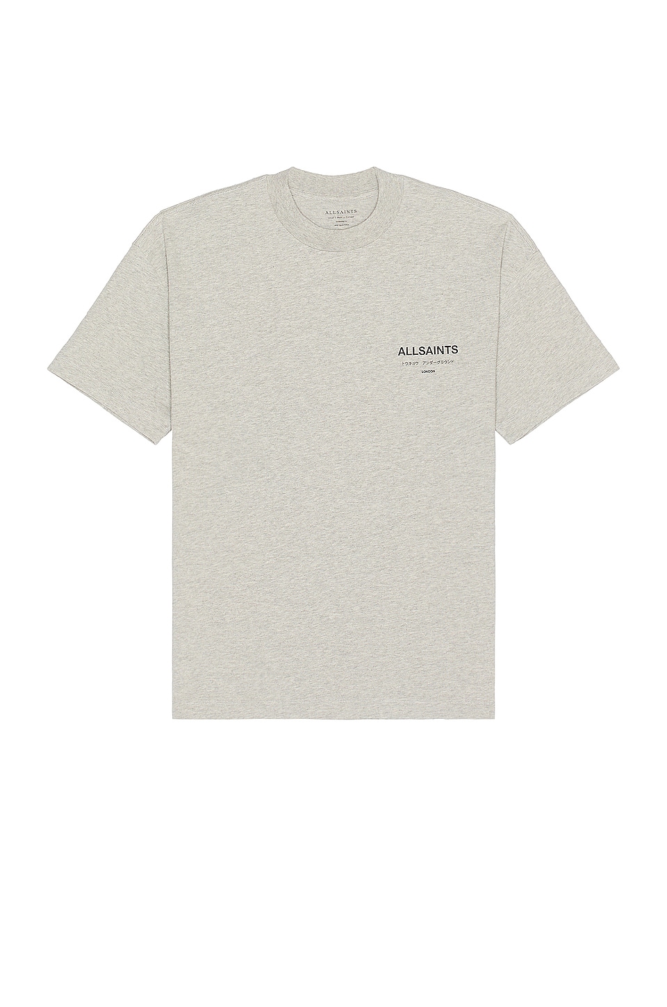 ALLSAINTS Underground Short Sleeve Crew in Grey Marl