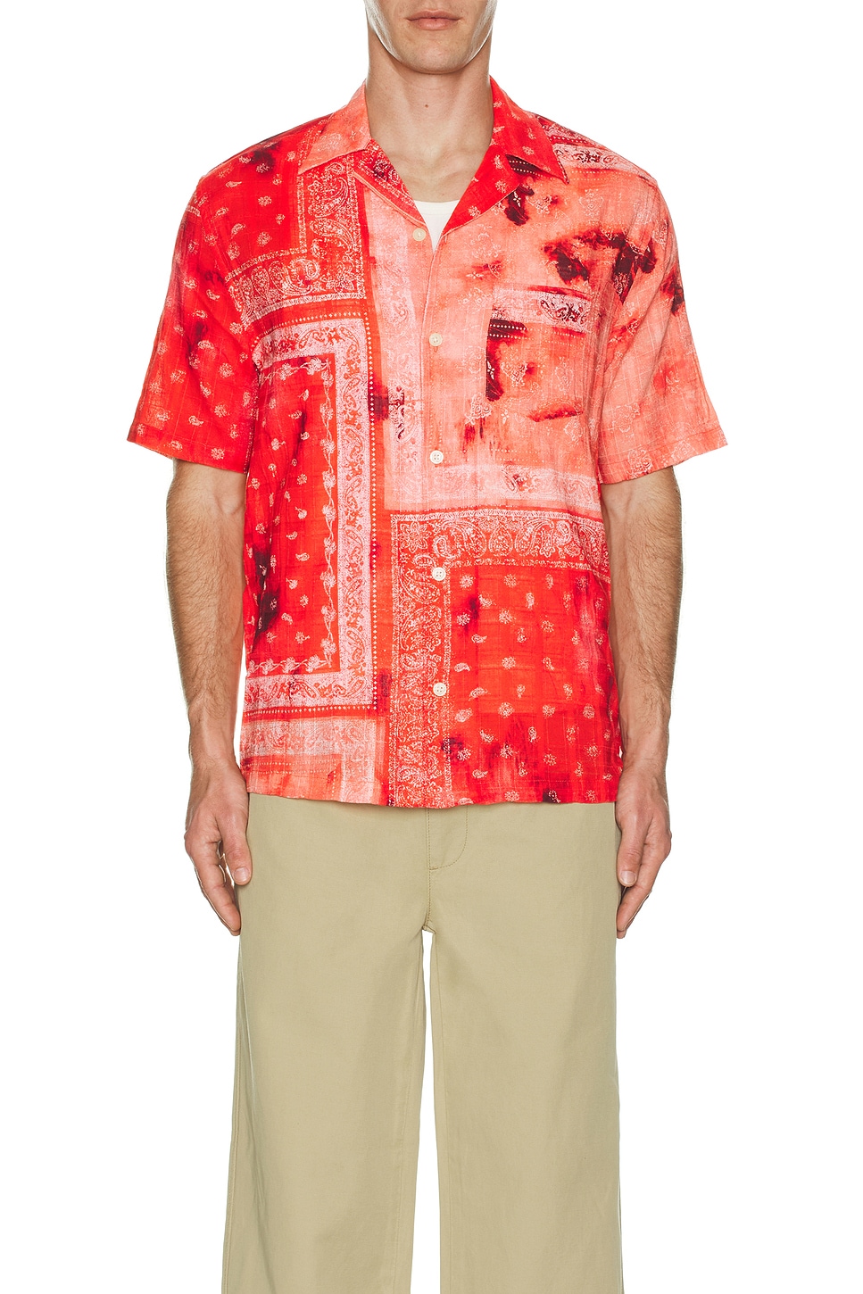 ALLSAINTS Tijuana Short Sleeve Shirt in Apple Red | REVOLVE 