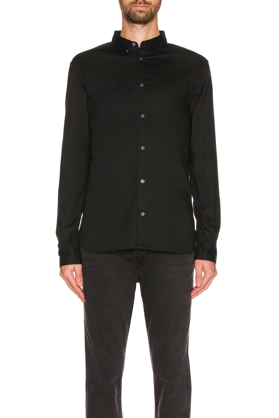 ALLSAINTS Hawthorne LS Shirt in Black | REVOLVE