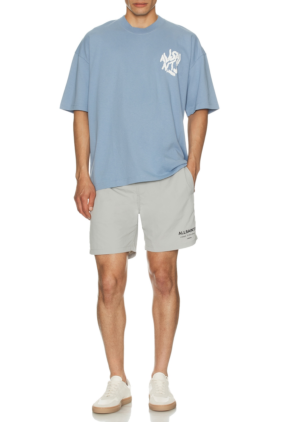 ALLSAINTS Orlando Short Sleeve Crew Neck Tee in Bondi Blue