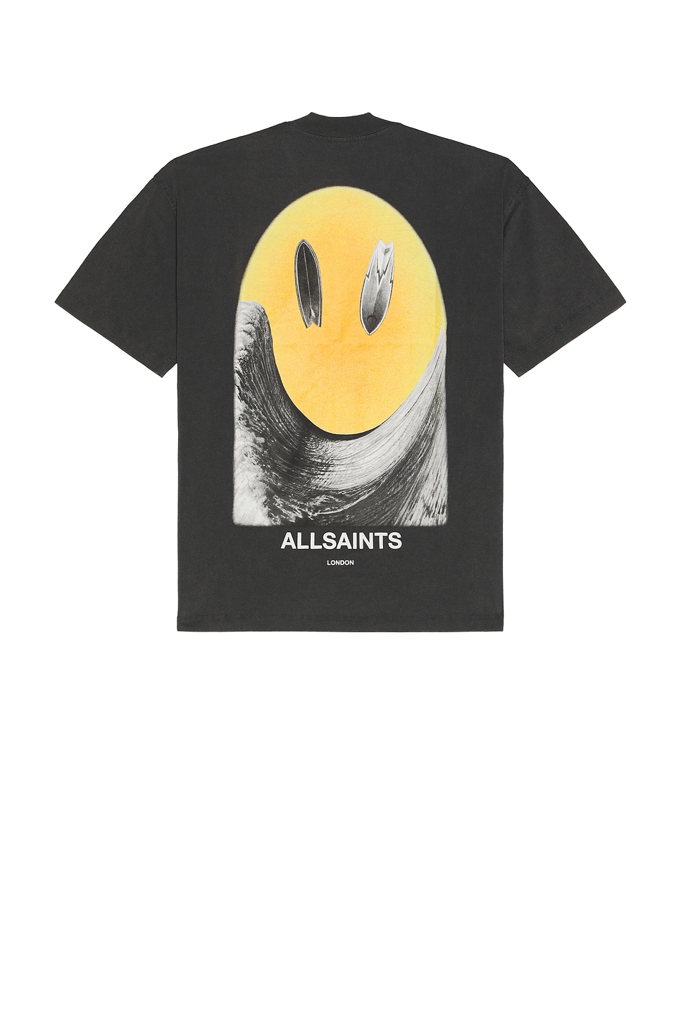 ★ALLSAINTS★ party wave crew t-shirt ALLSAINTS Party Wave Crew Neck Tee in Washed Black | REVOLVE