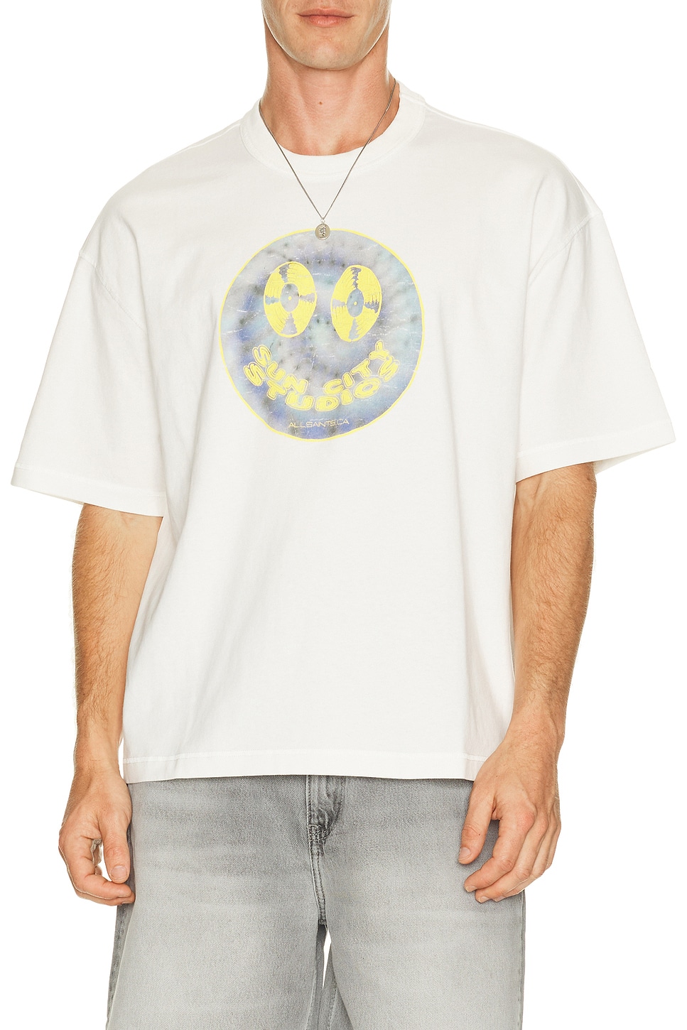 ALLSAINTS — ФУТБОЛКА SPUN OUT · Chalk White