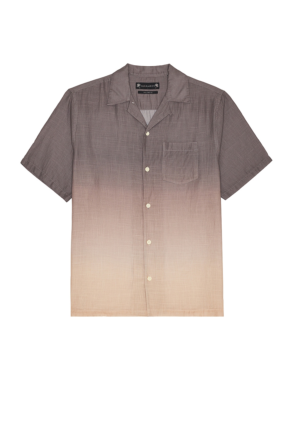 ALLSAINTS Axial Short Sleeve Shirt in Pale Taupe