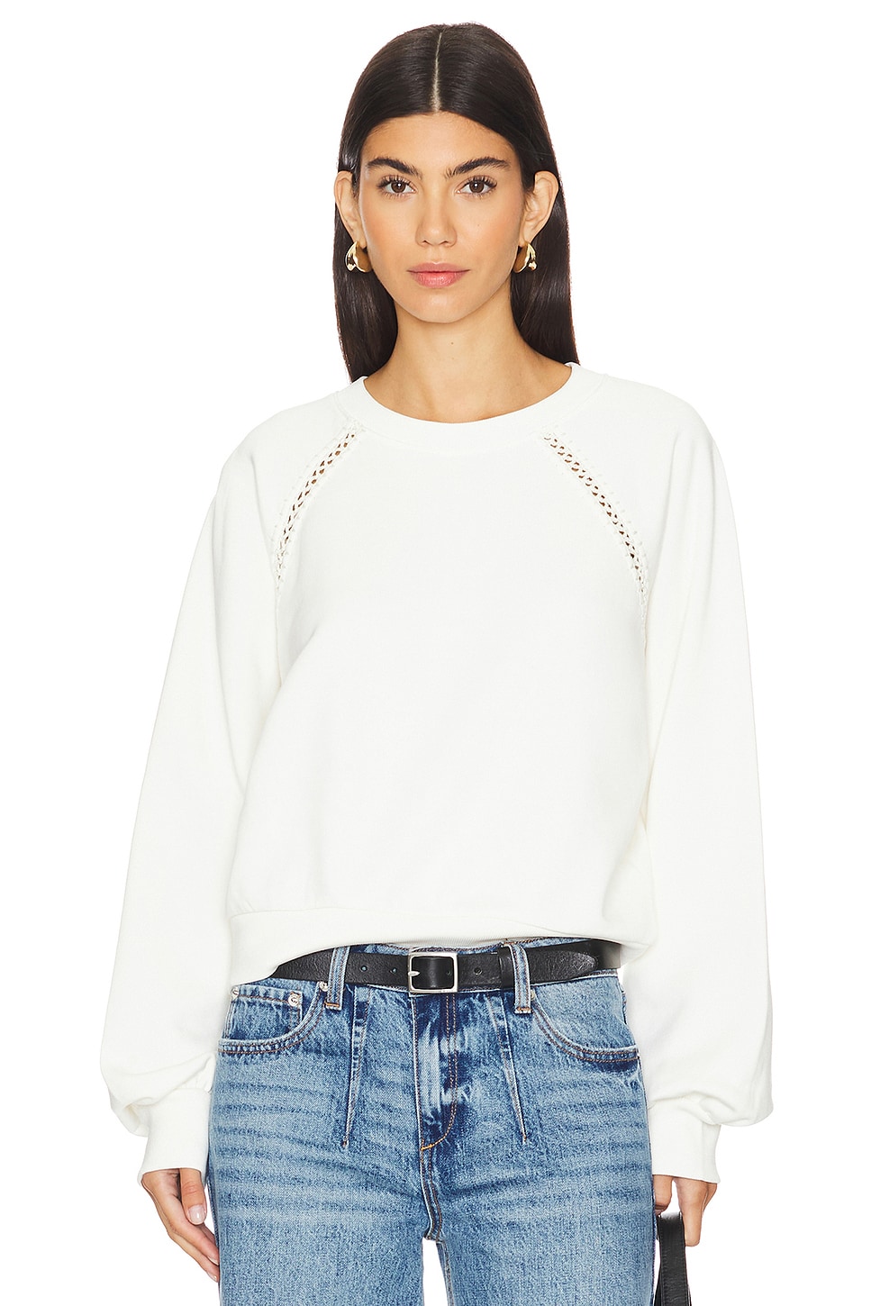 NWT All Saints Chalk outlet White Koko Wrap Crewneck Sweater Small