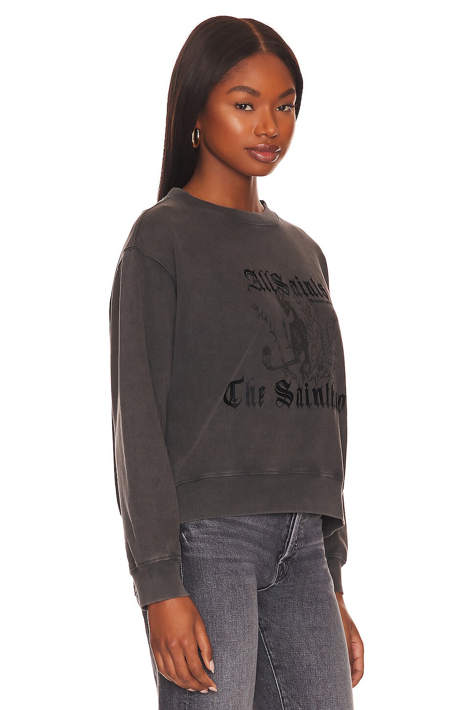 ALLSAINTS Novus Pippa Sweater in Acid Washed Black