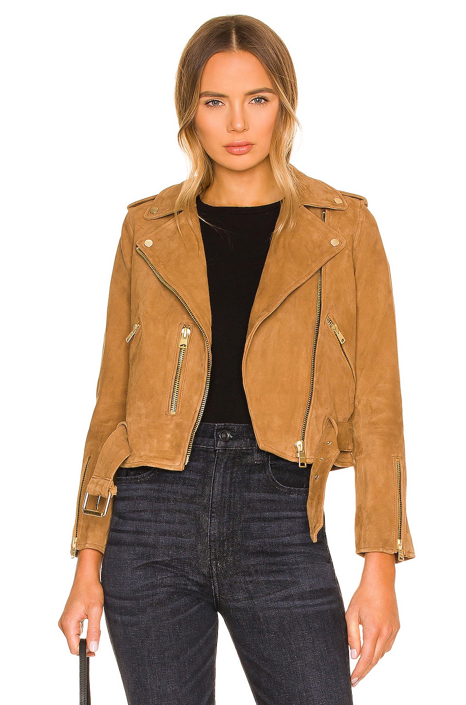 Revolve About Us Suede Tan Moto Jacket - Small Tulsa Mall