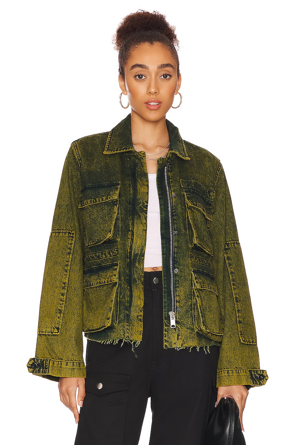 ALLSAINTS Finch Military Jacket in Acid Lime | REVOLVE