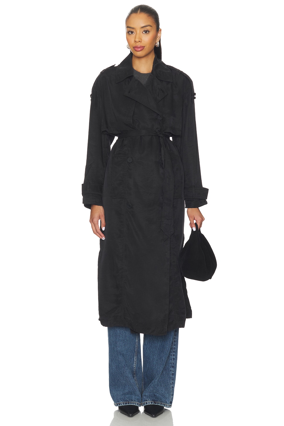 ALLSAINTS Linnie Trenchcoat in Black | REVOLVE