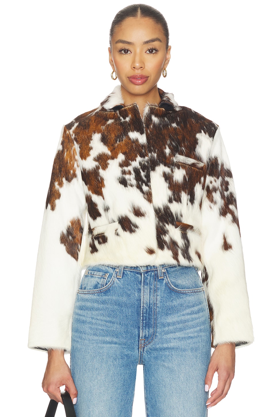 ALLSAINTS VESTE APTON DAPPLE en Cow Print | REVOLVE