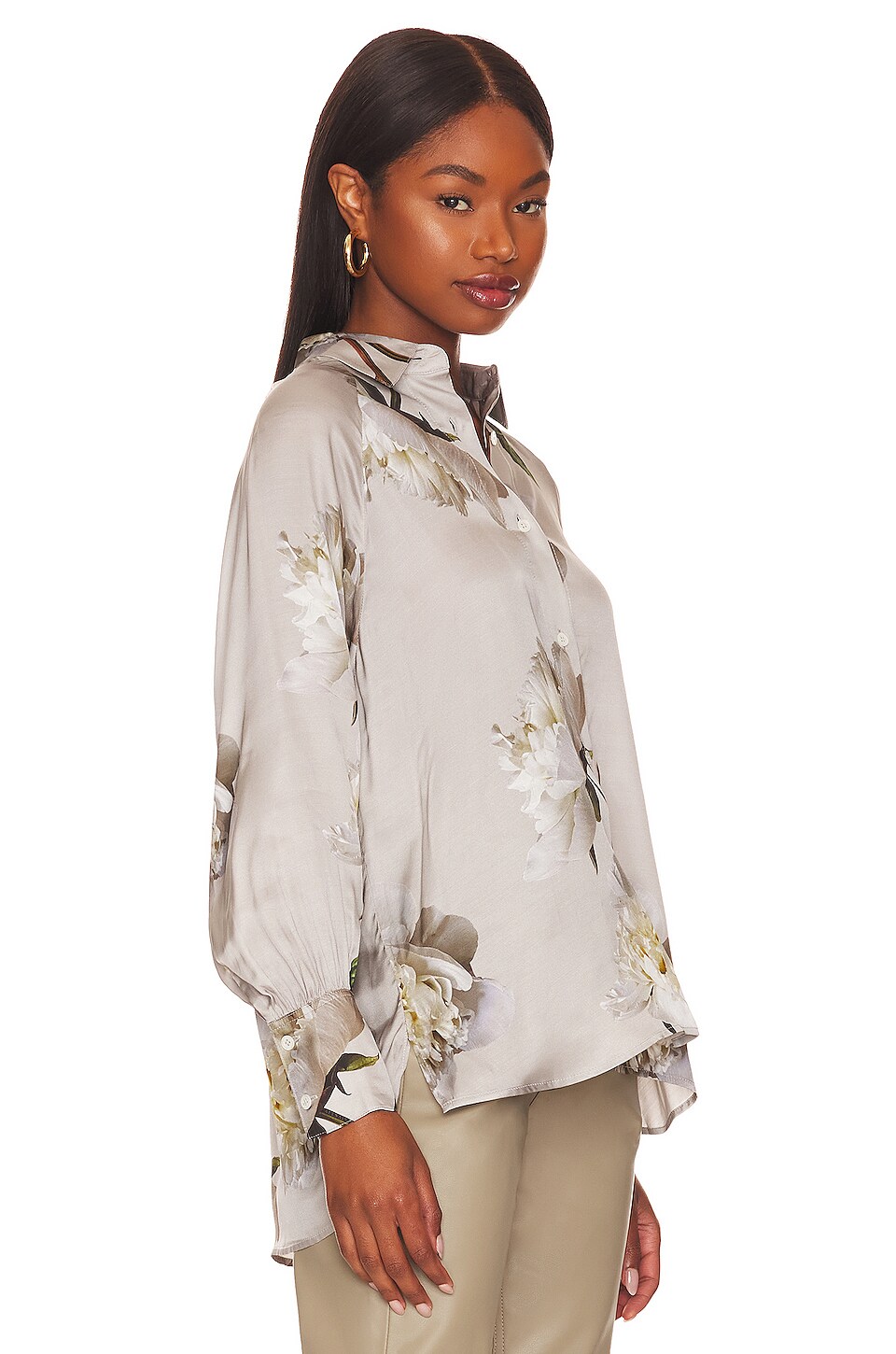 ALLSAINTS Oana Cordelia Shirt in Soft Grey