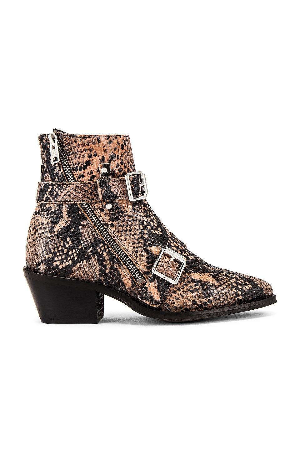 ALLSAINTS Lior Bootie in Taupe Snake | REVOLVE