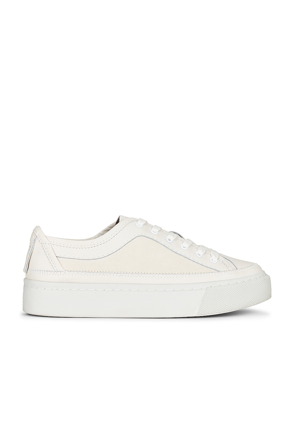 ALLSAINTS Milla Sneaker in White Leather and Suede Mix | REVOLVE