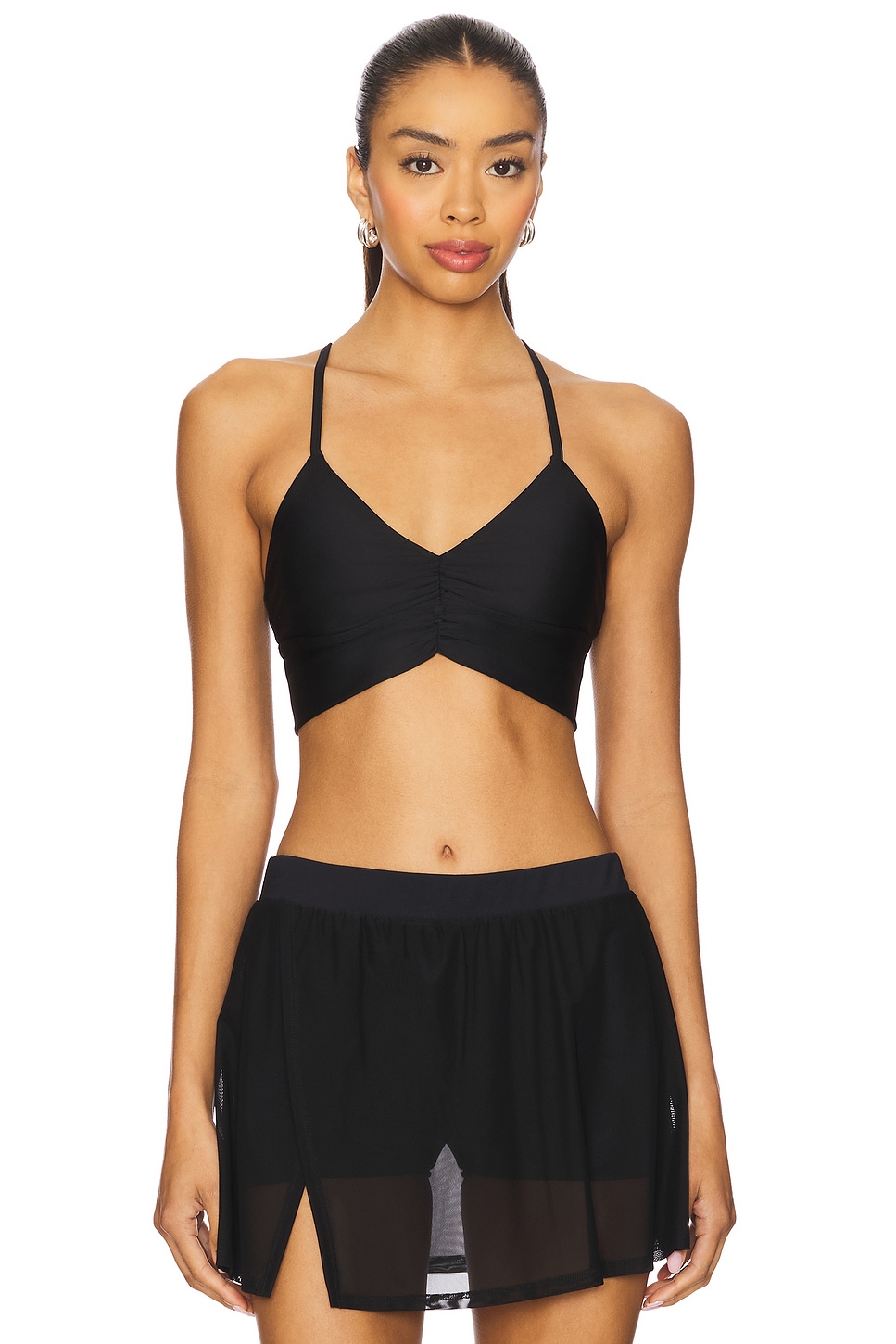 [ALO] Airlift Divine Bra フロントシャーリングブラトップ Airlift Divine Bra - Black | Alo Yoga