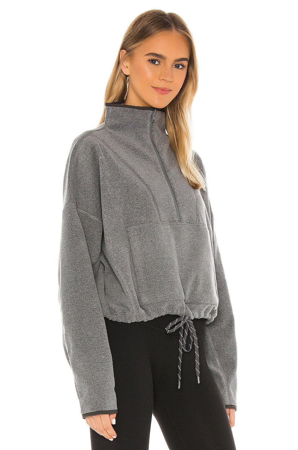 alo Yin Yang Reversible Half Zip Pullover in Anthracite Heather | REVOLVE
