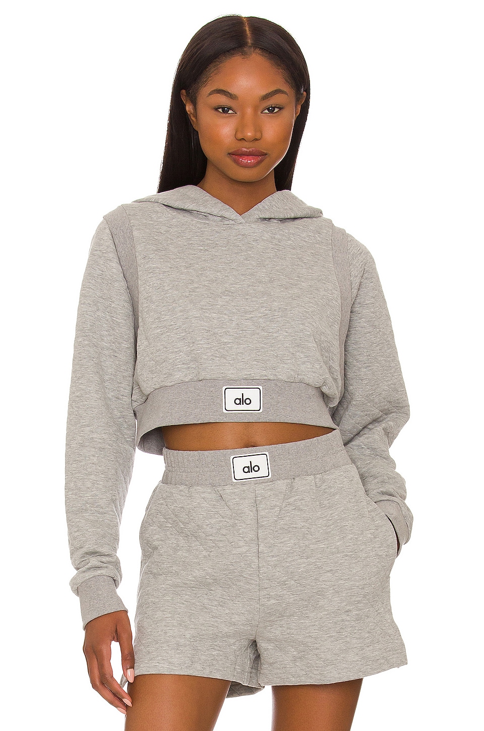 Muse cropped ribbed brushed-jersey hoodie