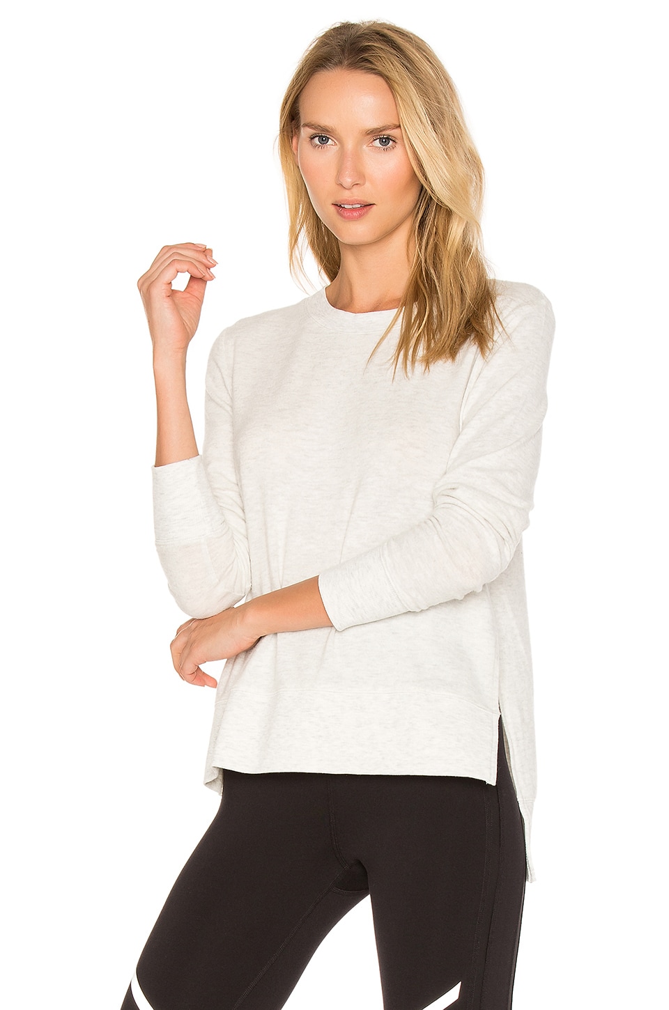 alo Glimpse Long Sleeve Top in White 