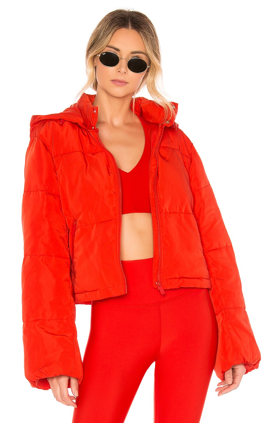 alo red puffer jacket