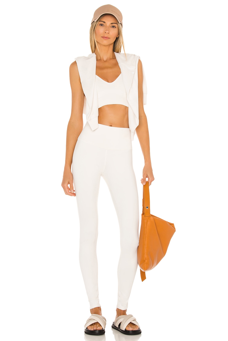 alo High Waist Airbrush Legging in Ivory | REVOLVE