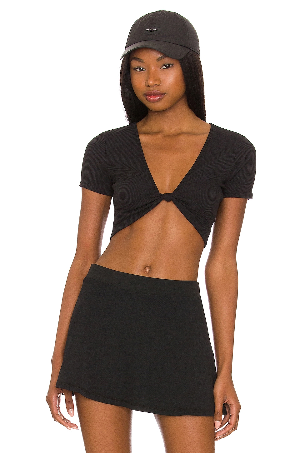 alo Ribbed Knotty Short Sleeve