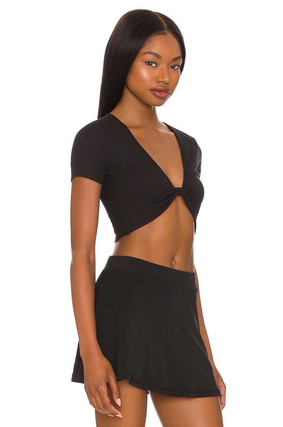 alo Ribbed Knotty Short Sleeve