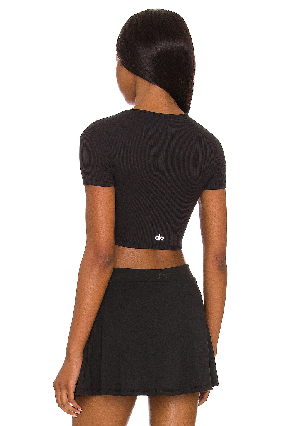 alo Ribbed Knotty Short Sleeve