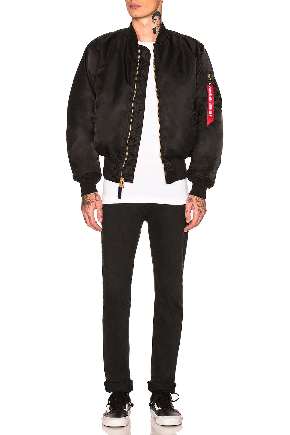 ALPHA INDUSTRIES MA-1 Blood Chit Bomber in Black | REVOLVE