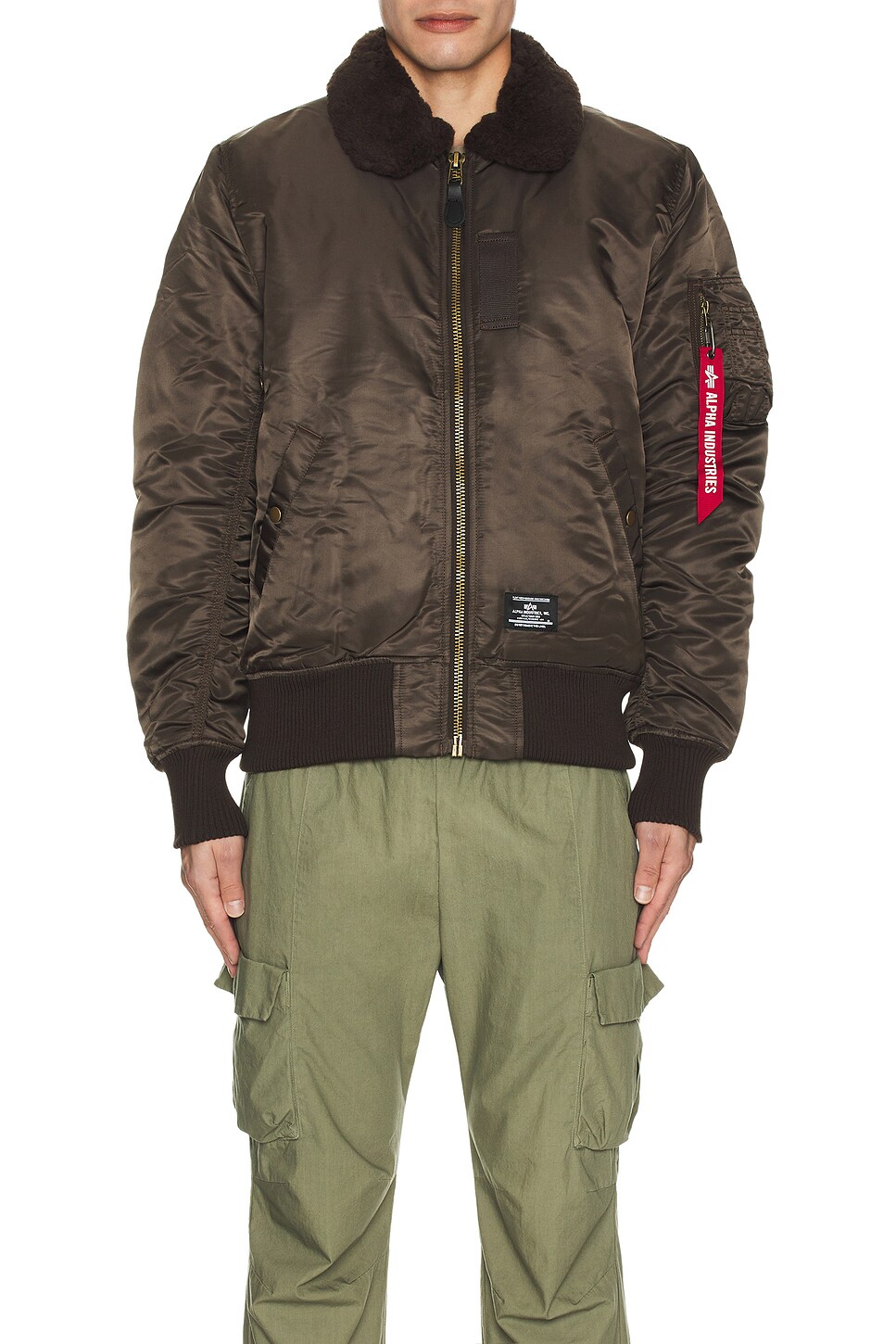 ALPHA INDUSTRIES B-15 Mod Flight Jacket in Chocolate | REVOLVE