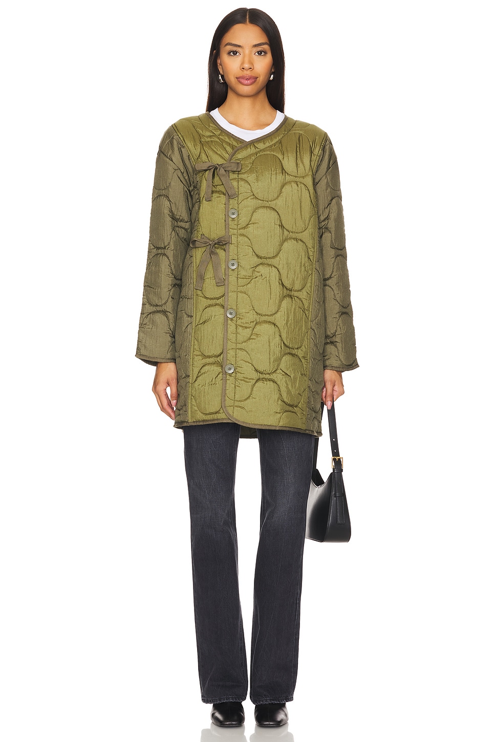 ALPHA INDUSTRIES CASACO LONGO DE TÉCNICA MISTA in Green REVOLVE