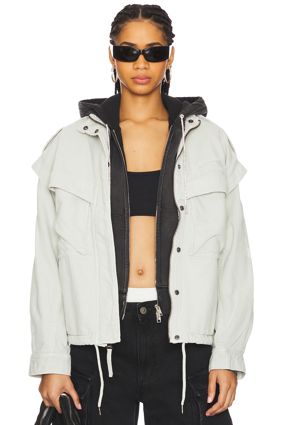 Oversized Cotton Utility Jacket - Thumbnail 1