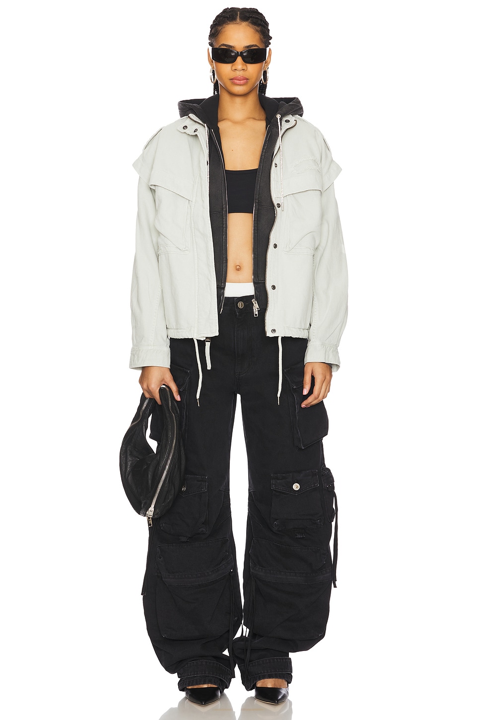 Oversized Cotton Utility Jacket - Thumbnail 5