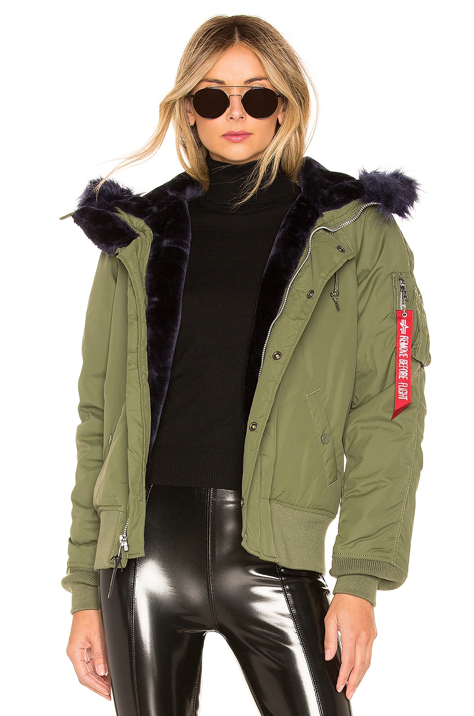 ALPHA INDUSTRIES N-2B Impact Parka With Faux Fur Trim in Sage | REVOLVE