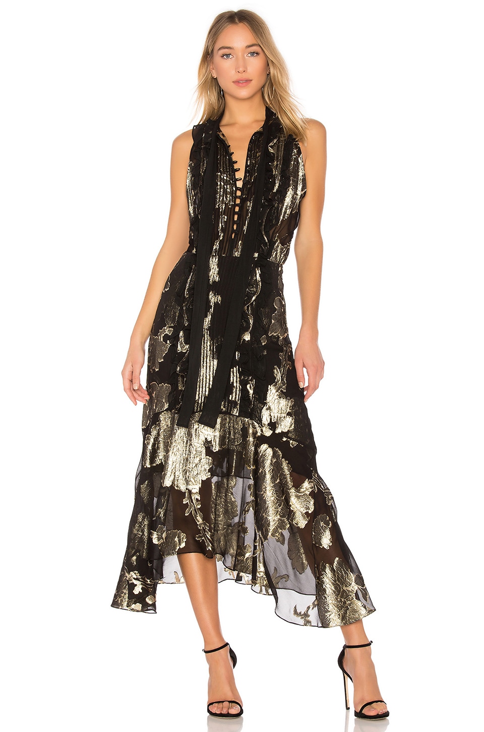 alc black and gold dress