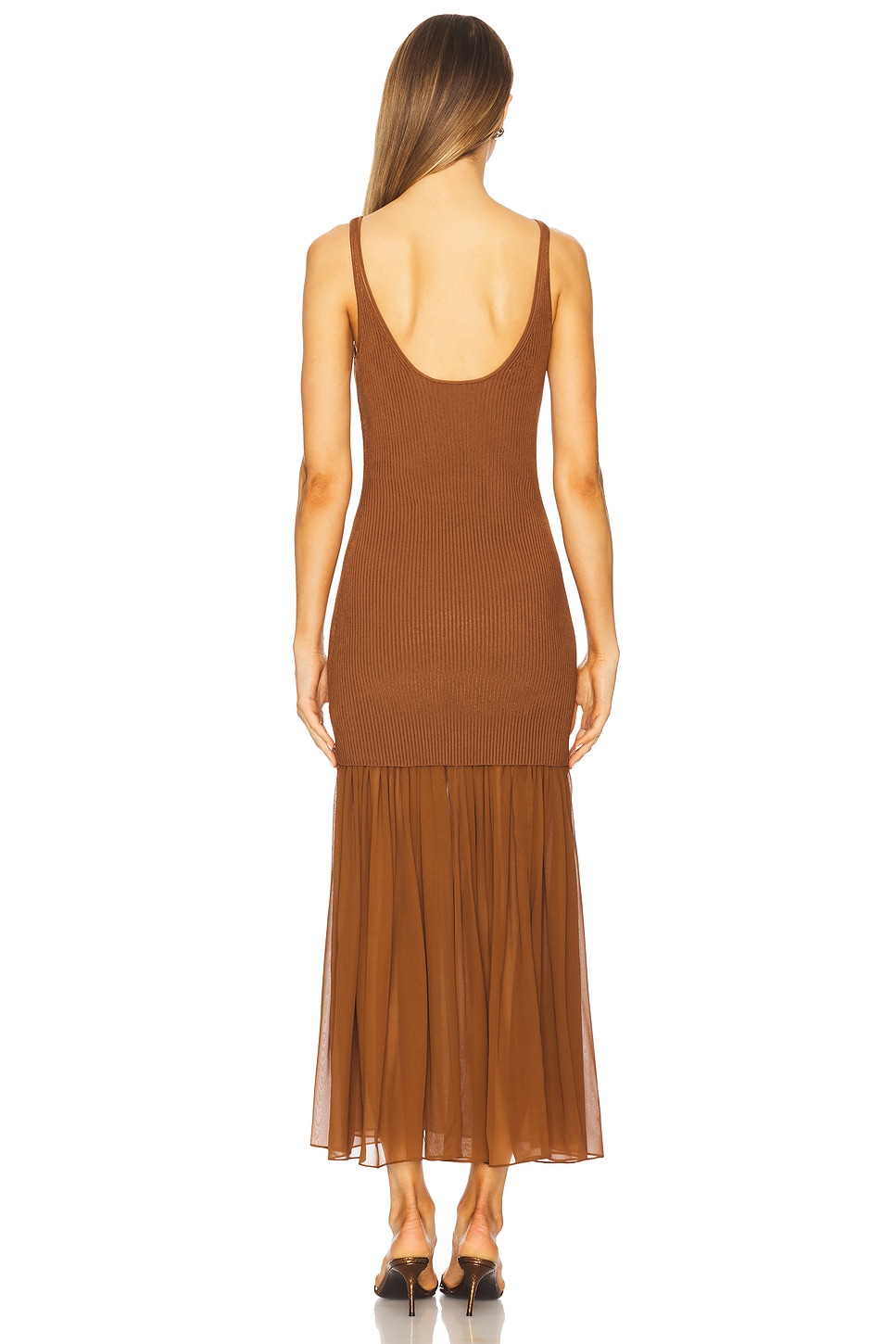 chestnut drop waist maxi dress brown reviews Drop Waist V Neck Cotton Dress | Sustainable Womenswear main image 0