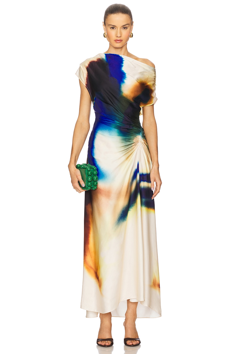 alc penny satin maxi dress A.L.C. Penny Satin Midi Dress in Natural